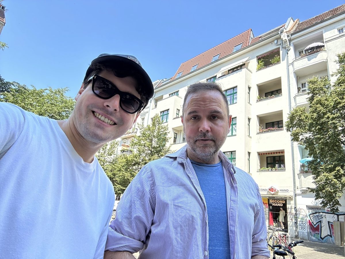 Two team members out in Berlin